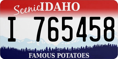 ID license plate I765458