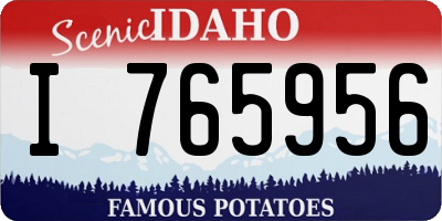 ID license plate I765956