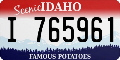 ID license plate I765961