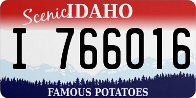 ID license plate I766016