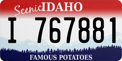 ID license plate I767881