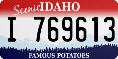 ID license plate I769613
