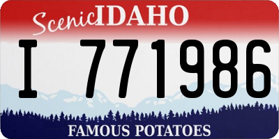 ID license plate I771986