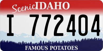 ID license plate I772404