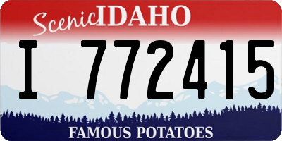 ID license plate I772415