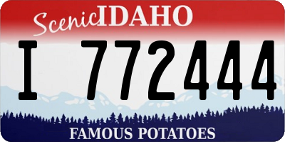 ID license plate I772444