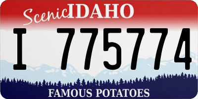 ID license plate I775774