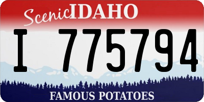ID license plate I775794