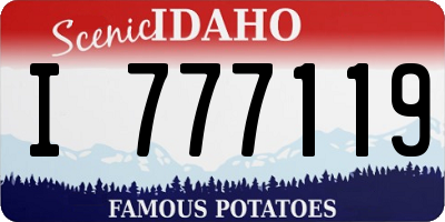 ID license plate I777119