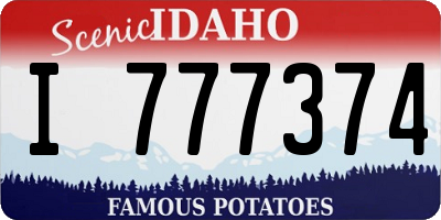 ID license plate I777374