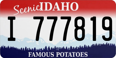 ID license plate I777819