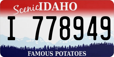 ID license plate I778949