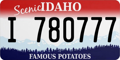 ID license plate I780777