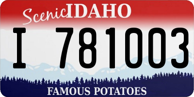 ID license plate I781003