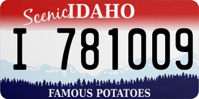 ID license plate I781009