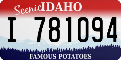 ID license plate I781094