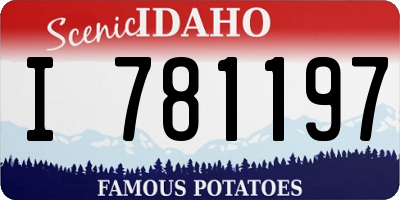 ID license plate I781197