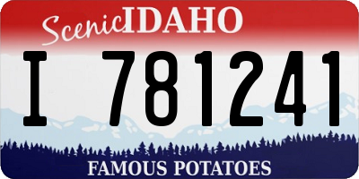 ID license plate I781241