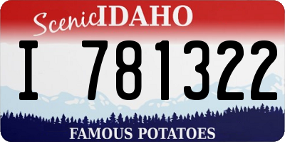 ID license plate I781322