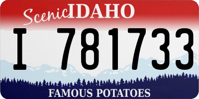 ID license plate I781733