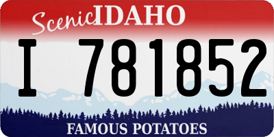 ID license plate I781852