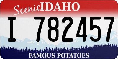 ID license plate I782457