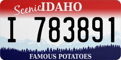 ID license plate I783891