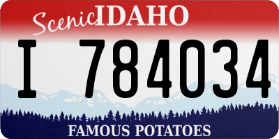 ID license plate I784034