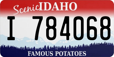 ID license plate I784068