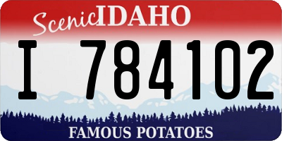 ID license plate I784102