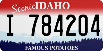 ID license plate I784204