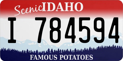 ID license plate I784594