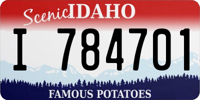 ID license plate I784701