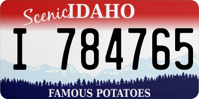 ID license plate I784765