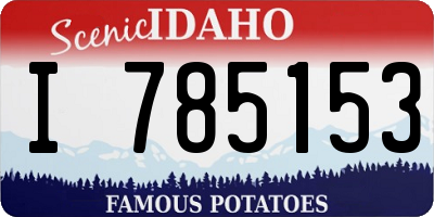 ID license plate I785153
