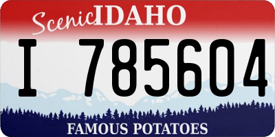 ID license plate I785604