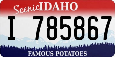 ID license plate I785867