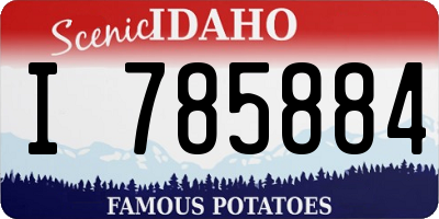 ID license plate I785884