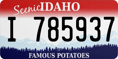 ID license plate I785937