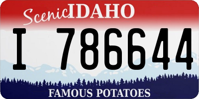 ID license plate I786644
