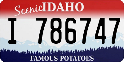 ID license plate I786747