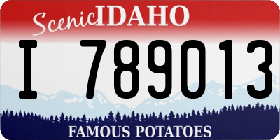 ID license plate I789013