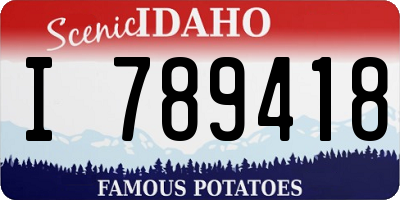 ID license plate I789418