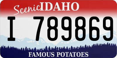 ID license plate I789869