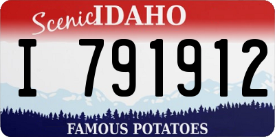ID license plate I791912