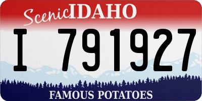 ID license plate I791927
