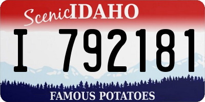 ID license plate I792181