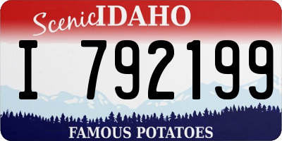 ID license plate I792199
