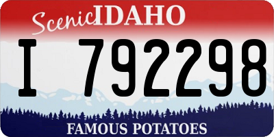 ID license plate I792298