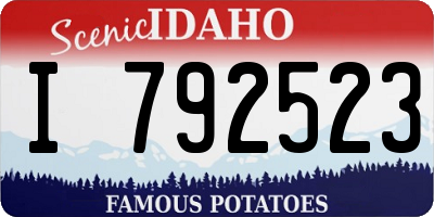 ID license plate I792523